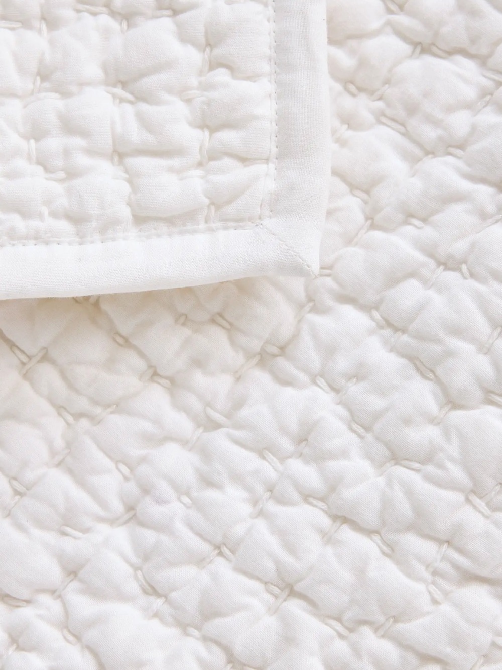 NWT Quince White Organic Cotton Hand Stitched Quilt and Sham Set! - Picture 7 of 12
